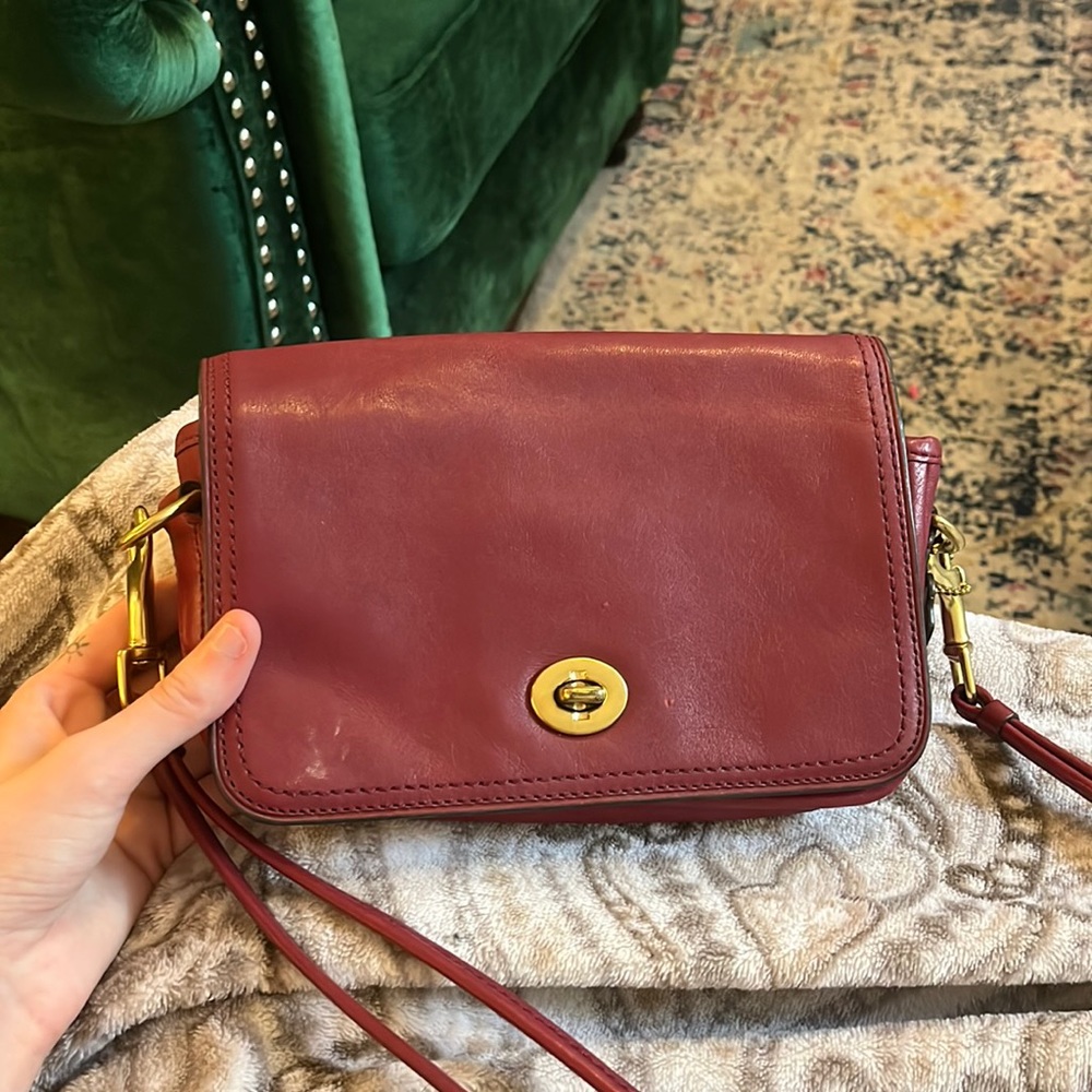 Burgundy Coach Crossbody Bag